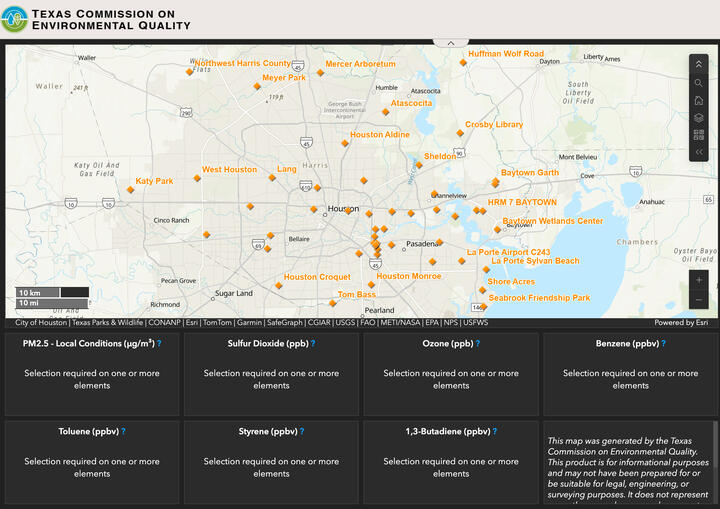 Texas Commission on Environmental Quality Daily Air Pollutant Data