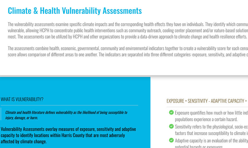 Climate and Health Vulnerability Assessments