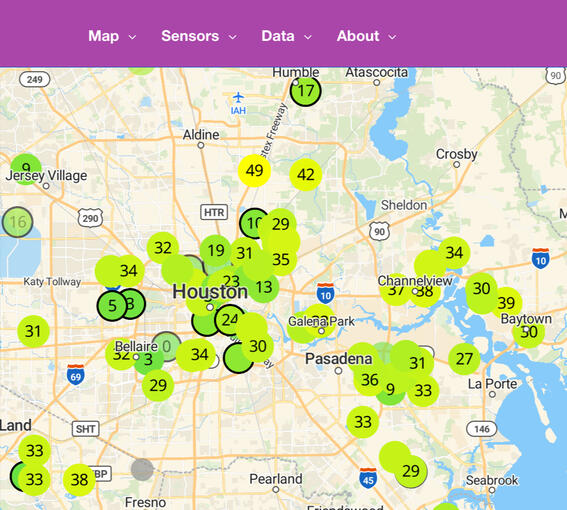 Purple Air Real-Time Map of Particulate Matter