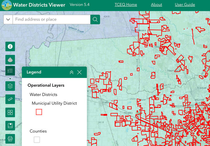 Water Districts Viewer (for areas outside of Houston city limits)